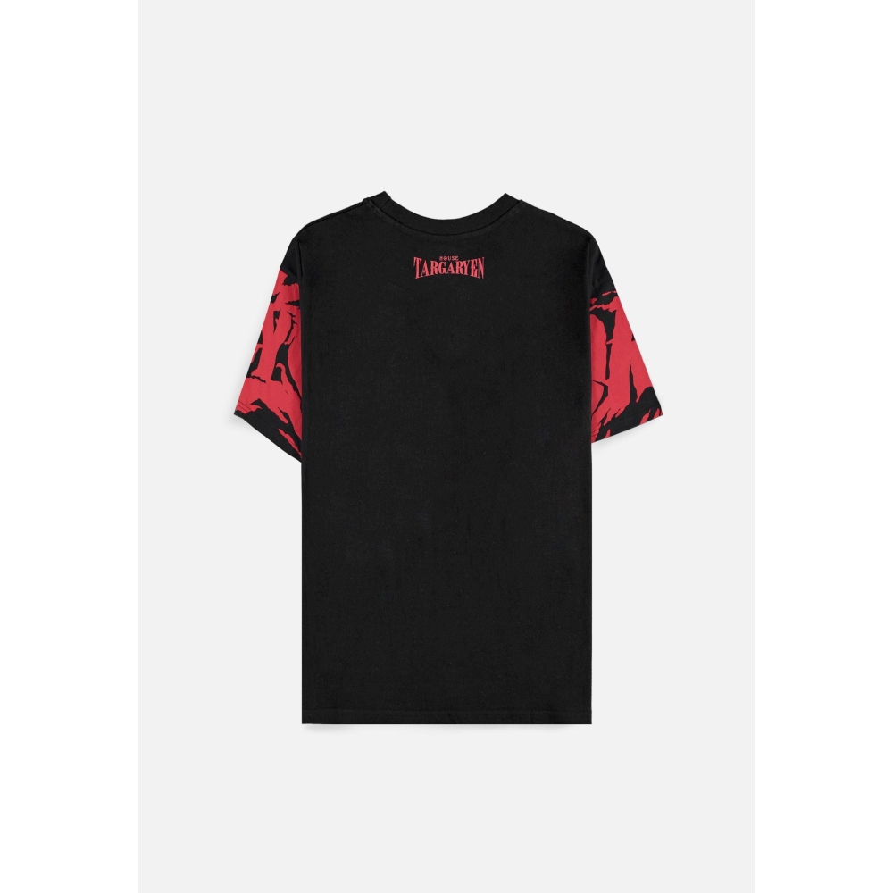 Game Of Thrones House Of The Dragon - House Targaryen Mens Tshirt - Black/Red